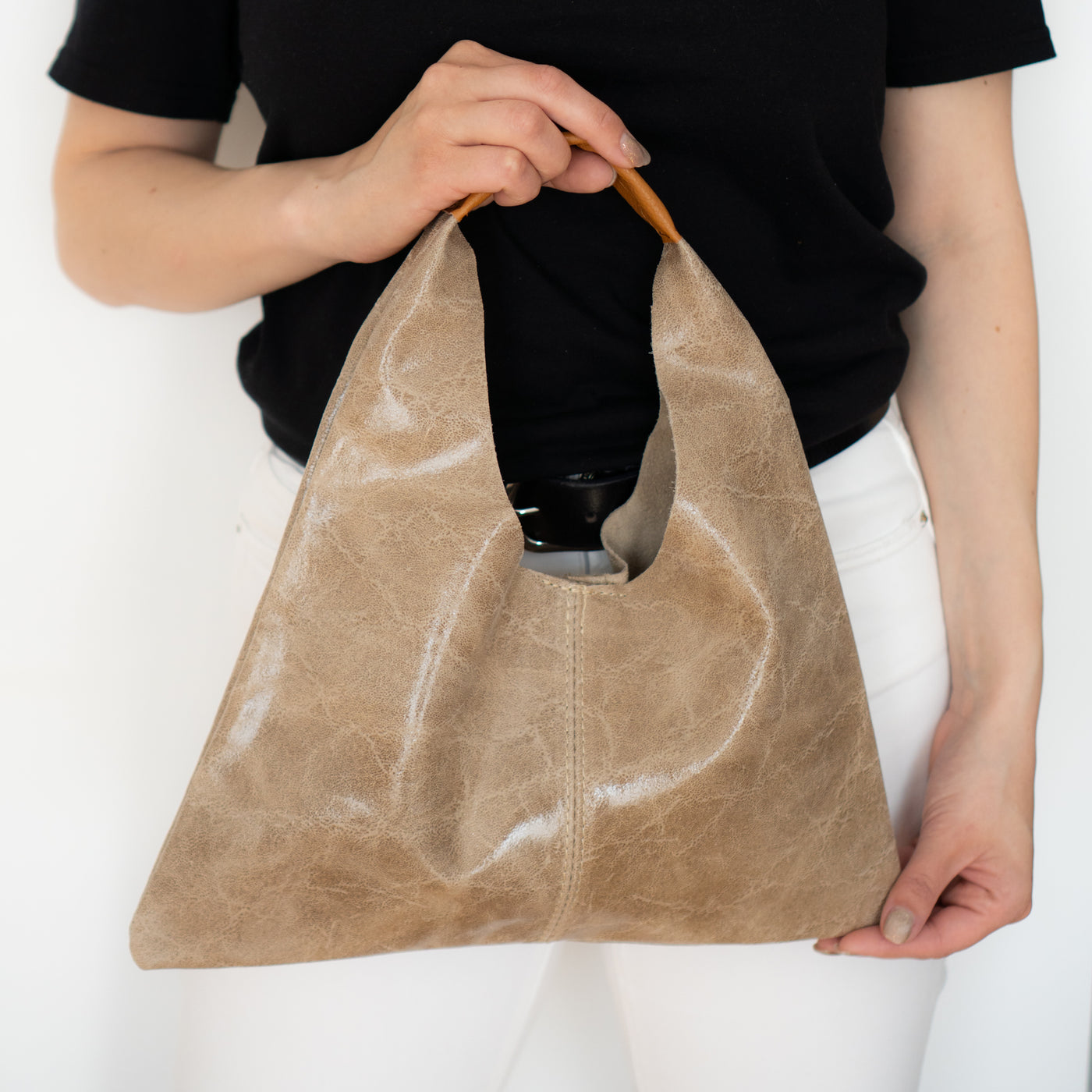 LOUISA LEE MARCO LEDERHANDTASCHE BEIGE