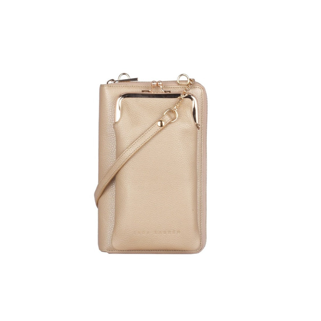 Lara Lauren Palermo HF Wallet Mobile Bag Clutch light gold
